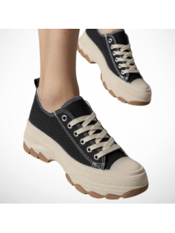 Czarne trampki damskie na...