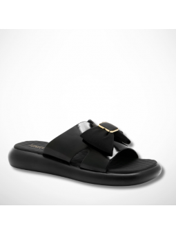 Czarne klapki skórzane z...