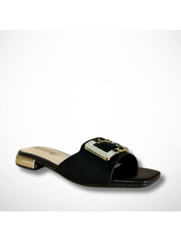 Czarne eleganckie klapki na...