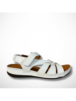 Białe sandały skórzane na...