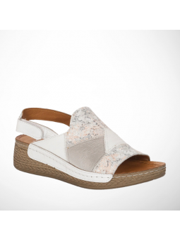 Białe sandały skórzane na...