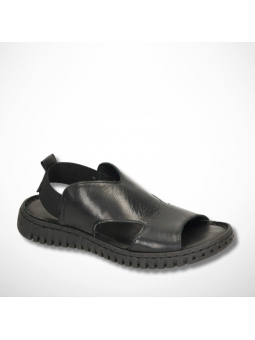 Czarne sandały skórzane na...