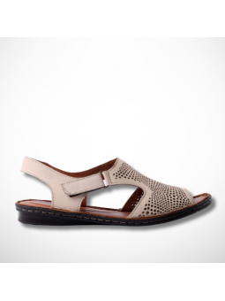 Beżowe sandały skórzane...