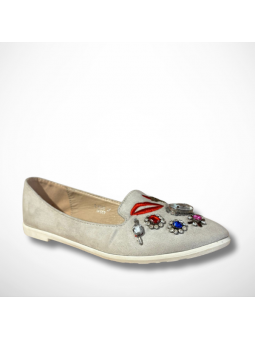 Szare mokasyny zamszowe z...