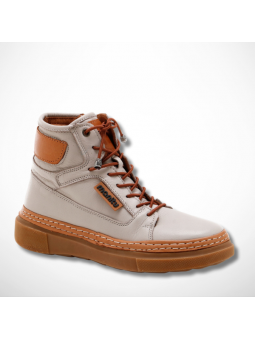 Beżowe botki - trzewiki z...