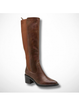 Brązowe kozaki damskie na...