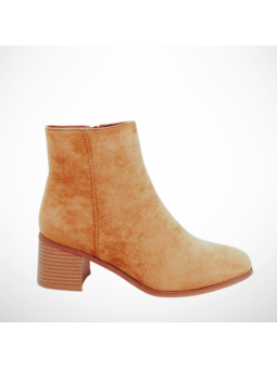 Camelowe botki damskie na...