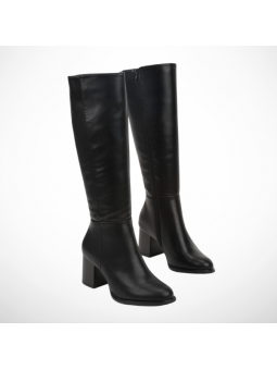 Czarne kozaki damskie z eko...