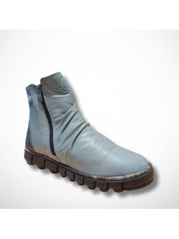 Szare skórzane botki...