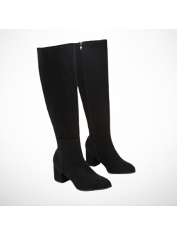 Czarne kozaki damskie z eko...