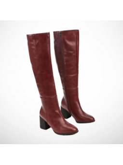 Bordowe kozaki z eko skóry...