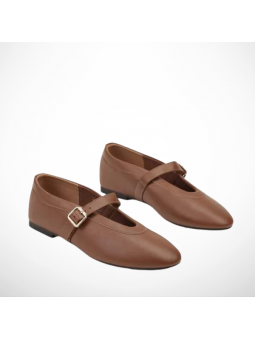 Brązowe balerinki z...