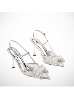 Srebrne siateczkowe sandały...