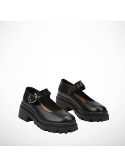 Czarne Półbuty Damskie Na...