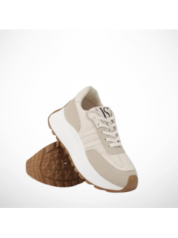 Beżowe Sneakersy Damskie Na...