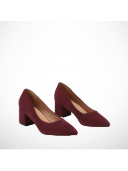 Bordowe czółenka damskie na...