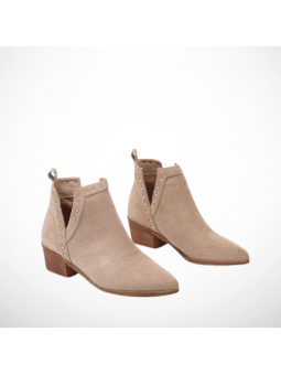 Beżowe botki damskie na...