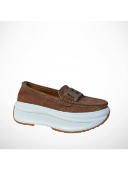 Brązowe półbuty mokasyny...