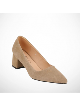 Beżowe Skórzane Czółenka...