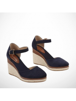 Granatowe Sandały Damskie Z...