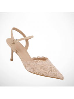 Ciemnobeżowe Koronkowe...