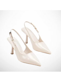 Beżowe Czółenka Lakierowane...