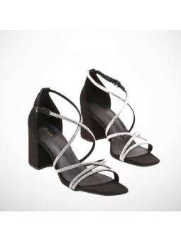 Czarne Sandały Damskie na...