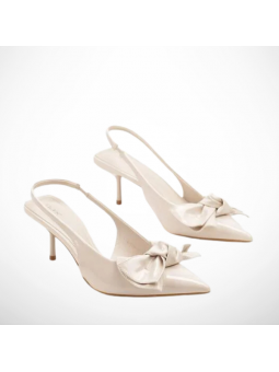 Beżowe Szpilki Lakierowane...