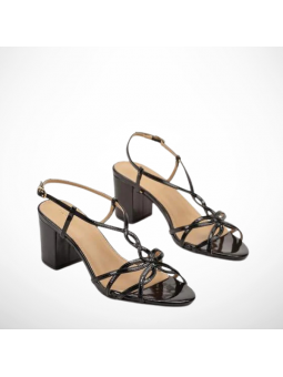 Czarne Sandały Damskie...