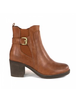 Brązowe botki damskie na...