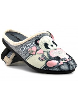 Szare kapcie damskie z...