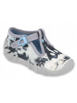 Szare kapcie dziecięce...