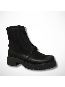 Czarne botki skórzane na...