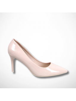 Beżowe szpilki lakierowane...