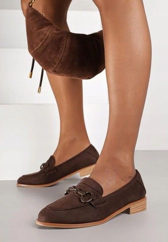 Eleganckie Brązowe Damskie Mokasyny z Eko Zamszu 2363B